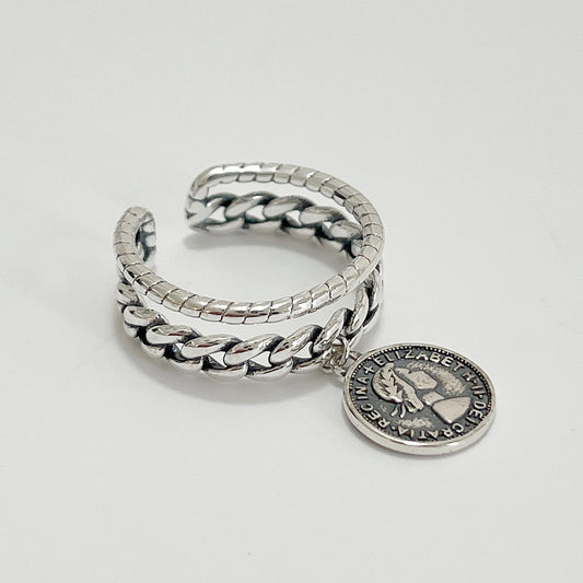 Anello da donna minimalista con cuore geometrico in argento sterling 925