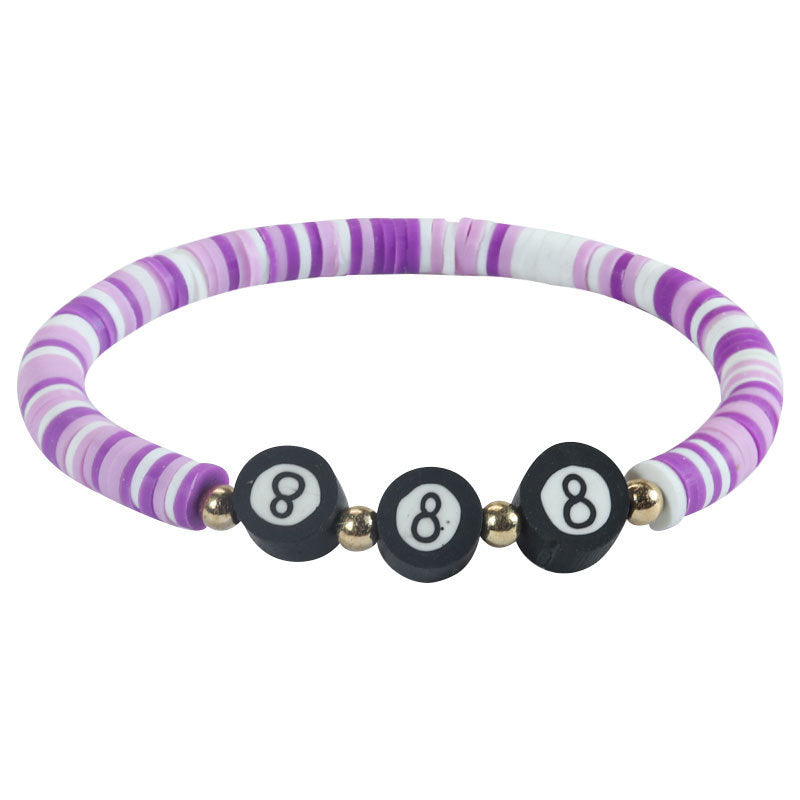 Minimalist Cartoon Sports Ball Resin Beaded Bracelet for Women