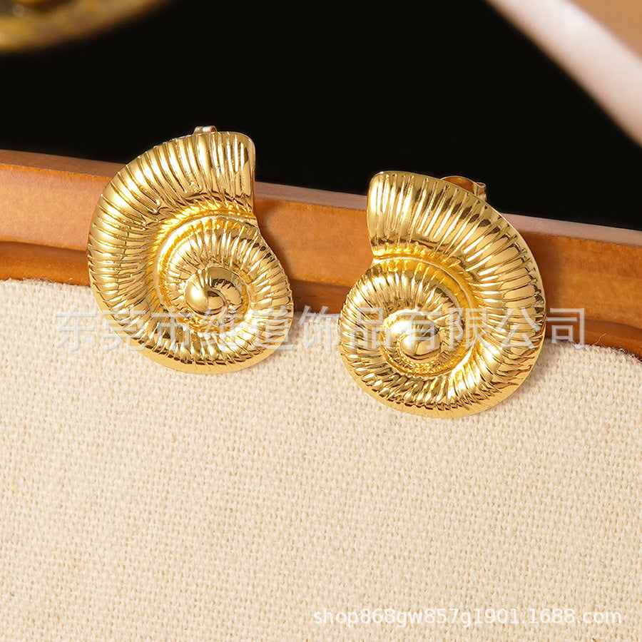 Set collana e orecchini a stella marina con fiocco conchiglia smaltato in acciaio inossidabile e titanio con catena a cavo per donna