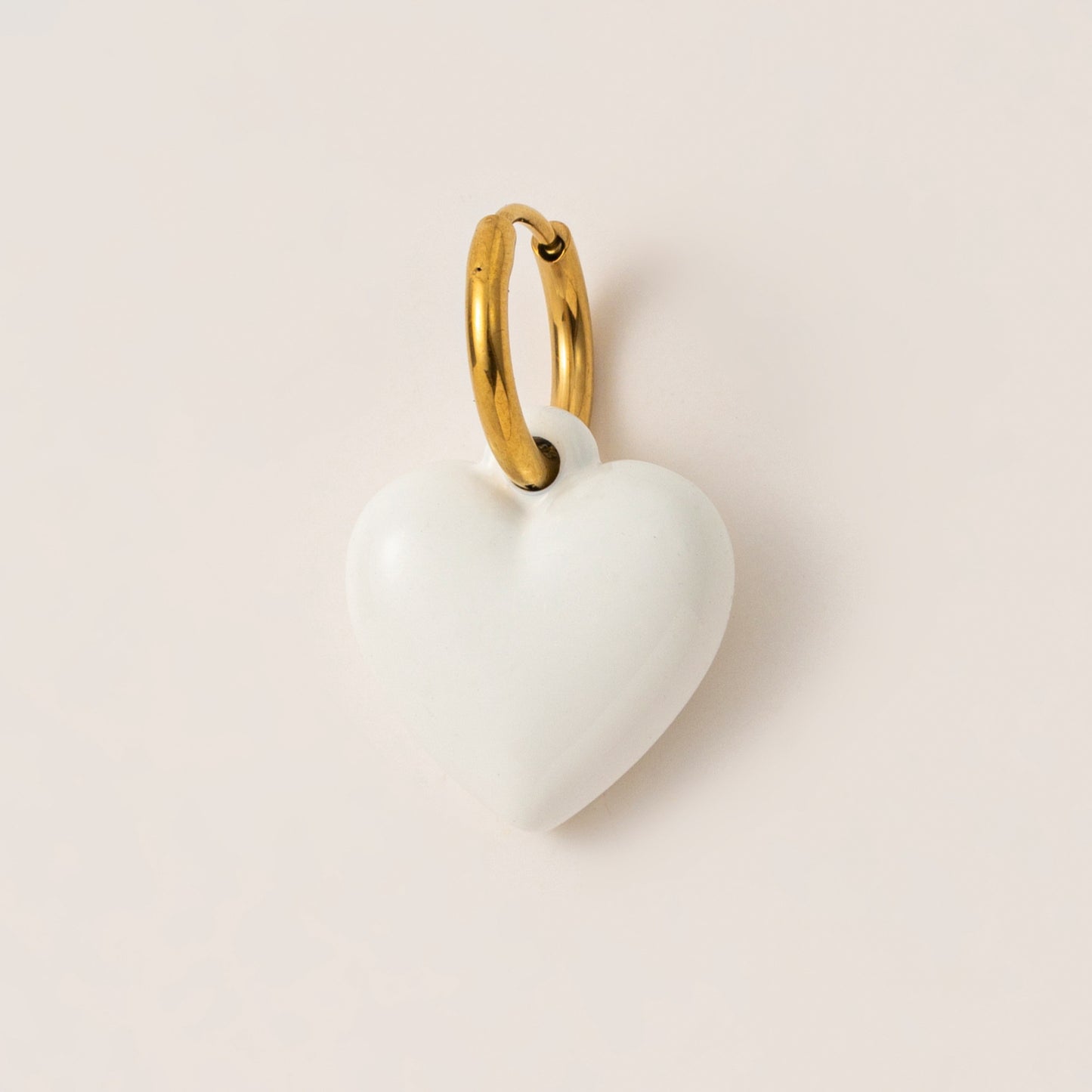 Red Drip Oil Heart Stainless Steel Charm Bar DIY Pendant