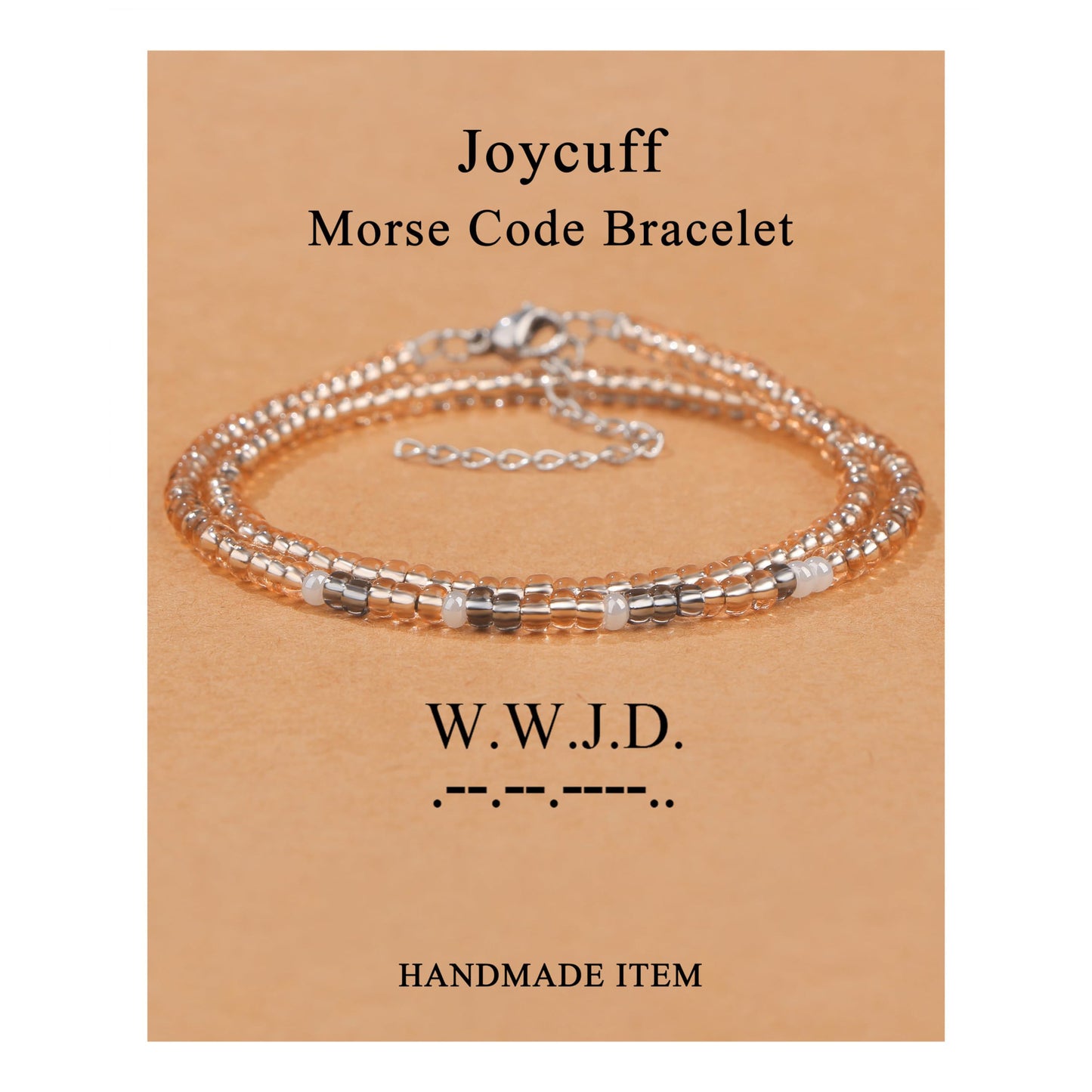 Minimalist Morse Code Letter Beaded Bracelet for Women