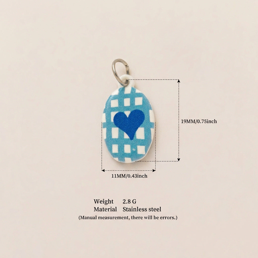 Elegant Business Plated Stainless Steel Heart Geometric Brass Pendant Cable Chain Necklace Charm Bar