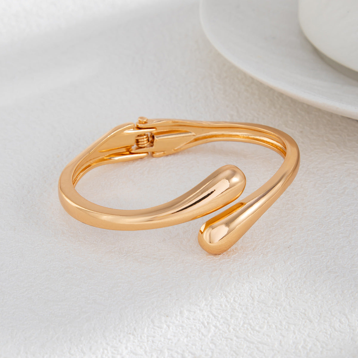 Geometric Liquid Metal Plated Cuff Bracelet for Women
