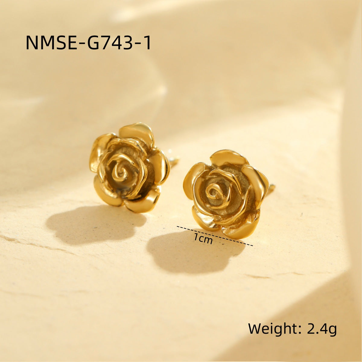 Elegantes Pendientes de Perlas de Acero Inoxidable con Forma Geométrica y Baño de Oro para Mujer