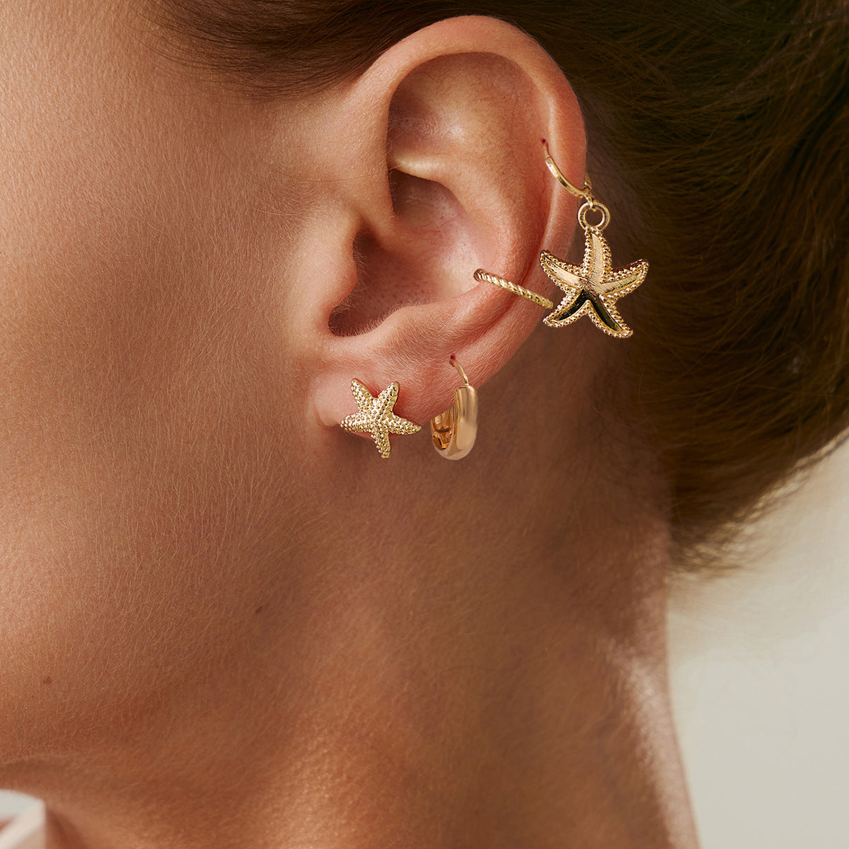 Pendientes geométricos con forma de estrella y borla, estilo retro vacaciones, con colgante turquesa, para mujer