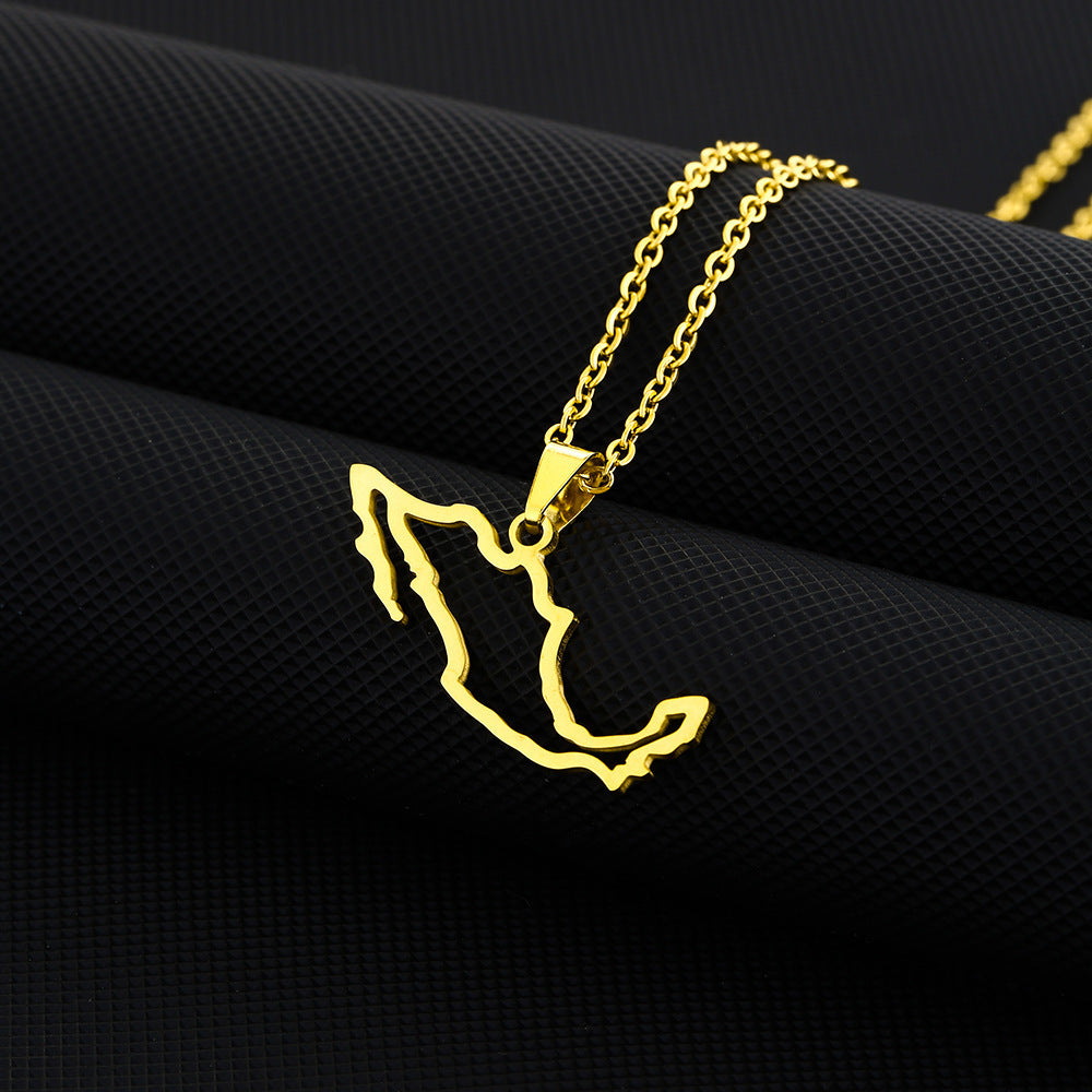 Collana geometrica in acciaio inossidabile con ciondolo in acciaio al titanio, catena a O elettrolitica, accessorio di moda unisex