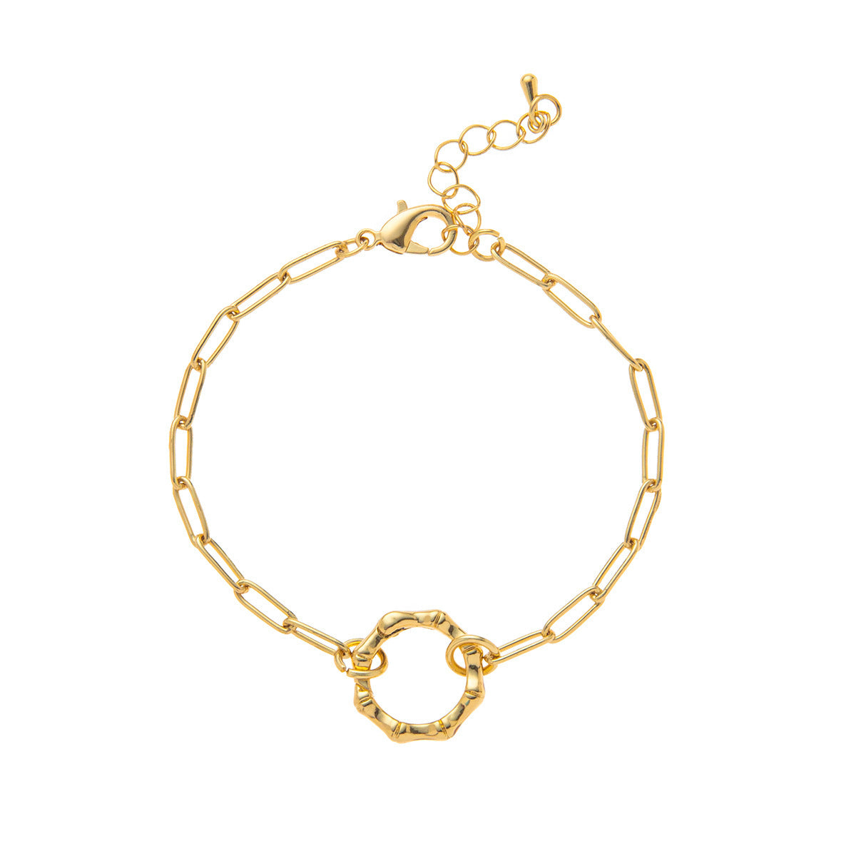 Minimalist 18K Gold Plated Brass Heart Round Square Geometric Pendant Necklace for Unisex