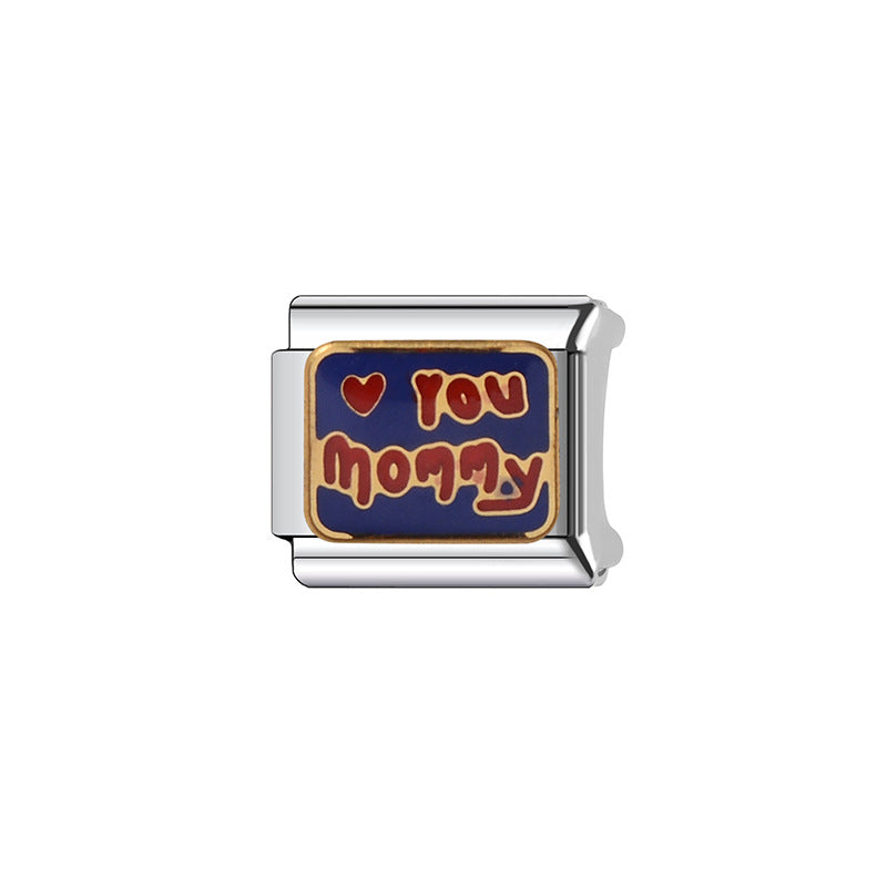 Vintage Sweet Heart Plated Stainless Steel Charm Bar