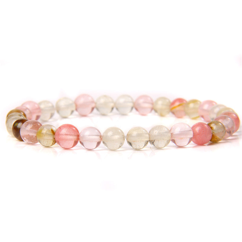 Sweet Natural Gemstone Round Beaded Stretch Bracelet Unisex