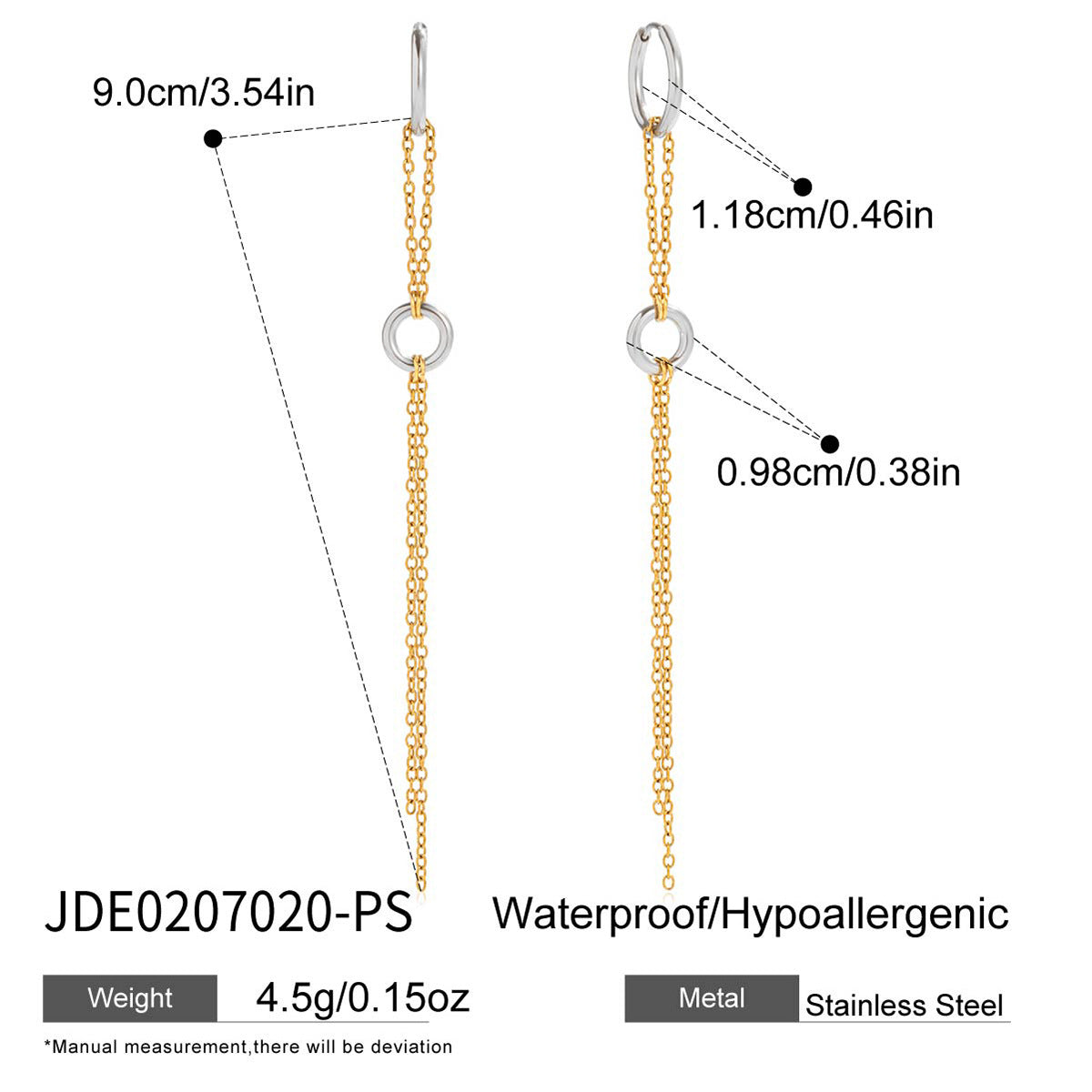 Orecchini a perno geometrici di lusso in acciaio inossidabile placcati oro 18 carati Gioielli di moda da donna