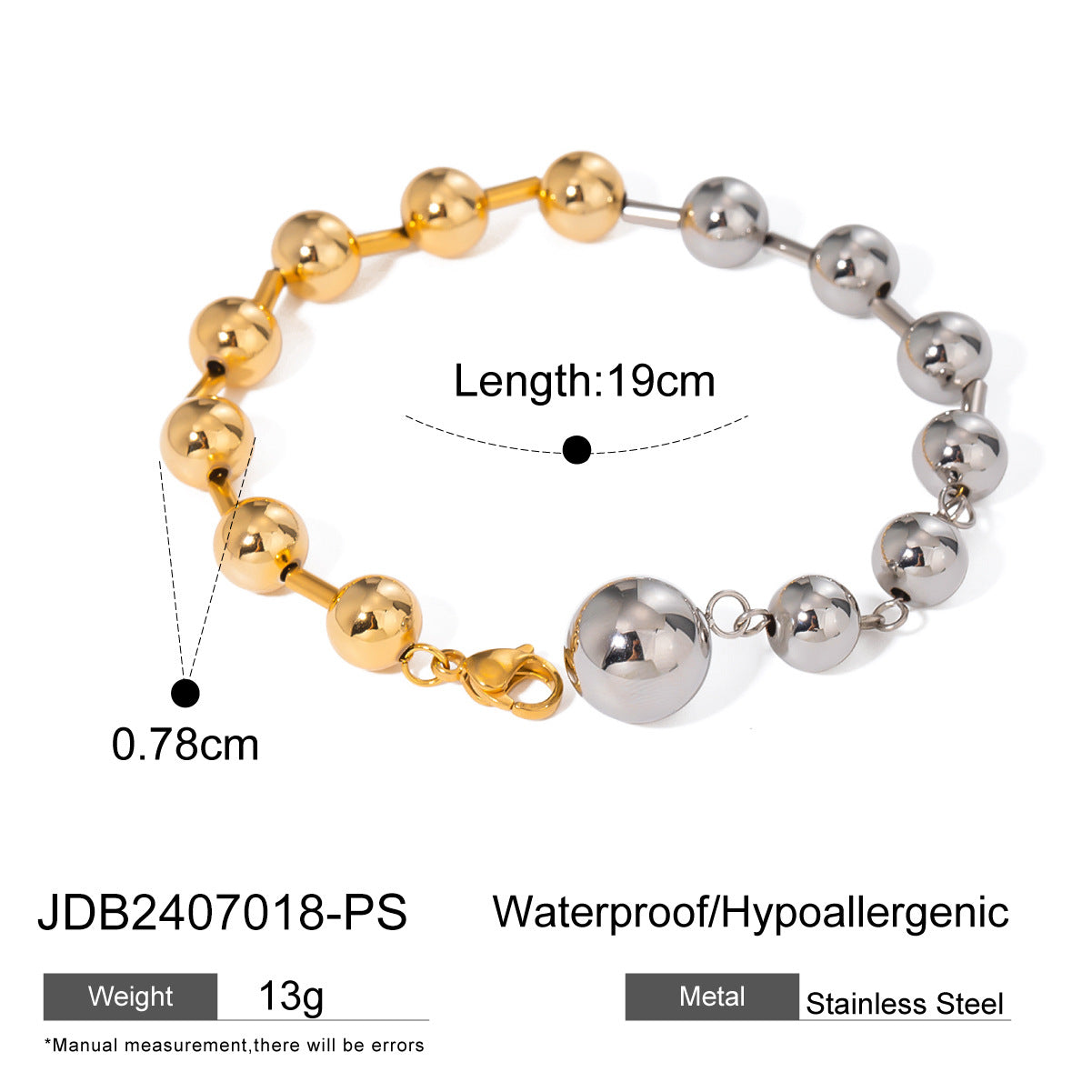 Geometric Round Brass Plated Bracelet for Women