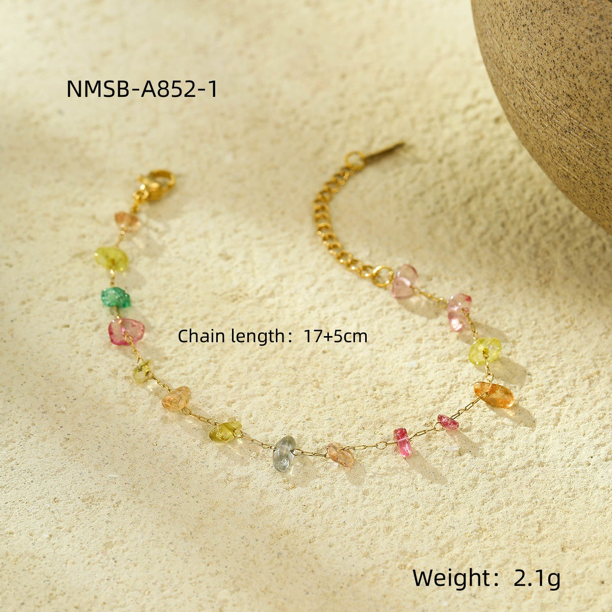 Collana di perline in pietra naturale colorata, alla moda e minimalista, per donne, placcata in acciaio inossidabile con lunghezza regolabile