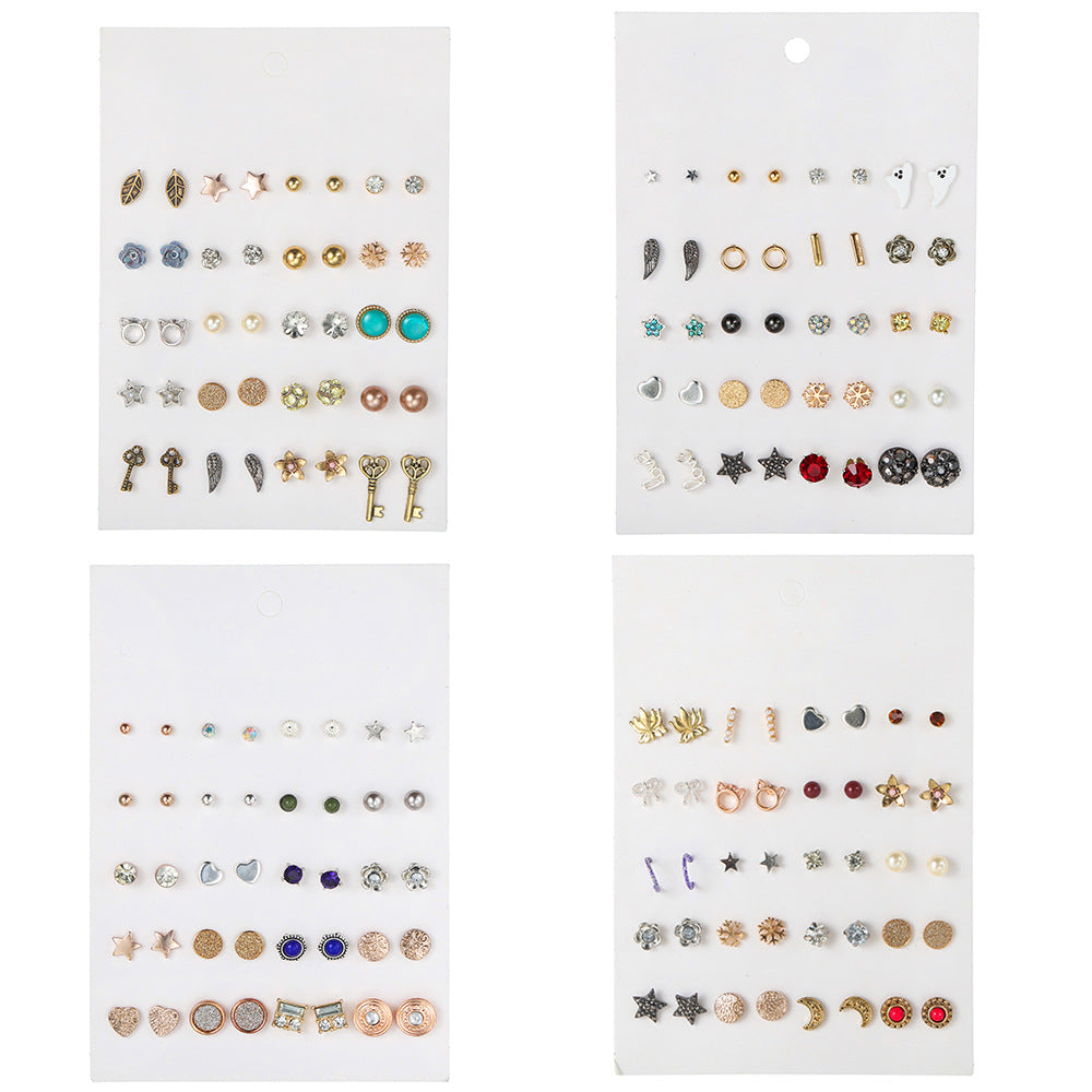 Minimalist Casual Geometric Alloy Plated Stud Earrings Set for Unisex