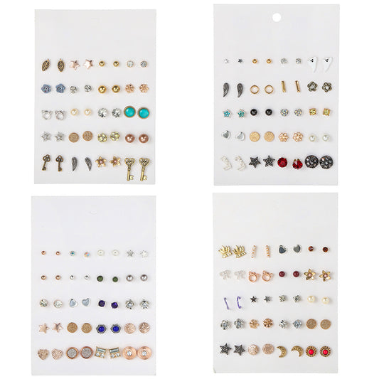 Minimalist Casual Geometric Alloy Plated Stud Earrings Set for Unisex
