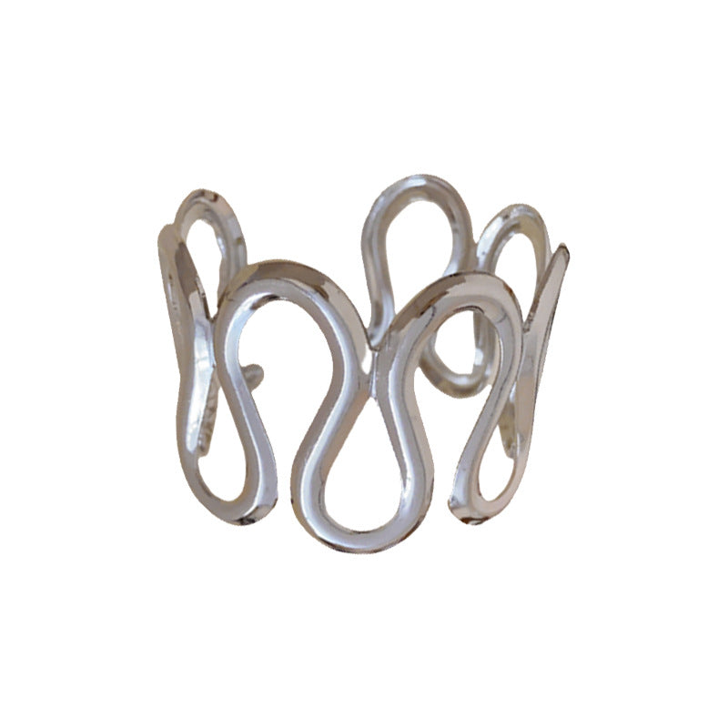 Bracciale in Metallo Ondulato Minimalista con Finitura Placcata da Donna Elegante Accessorio di Moda Leggero