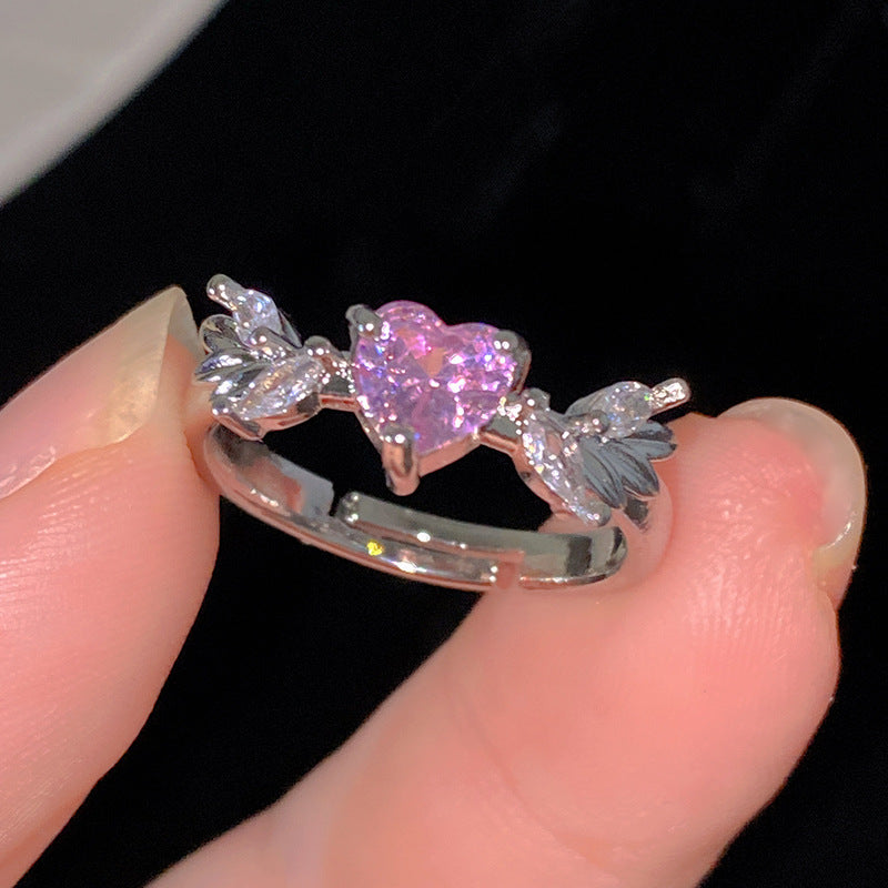 Sweet Cubic Zirconia Inlay Brass Bow Ring for Women