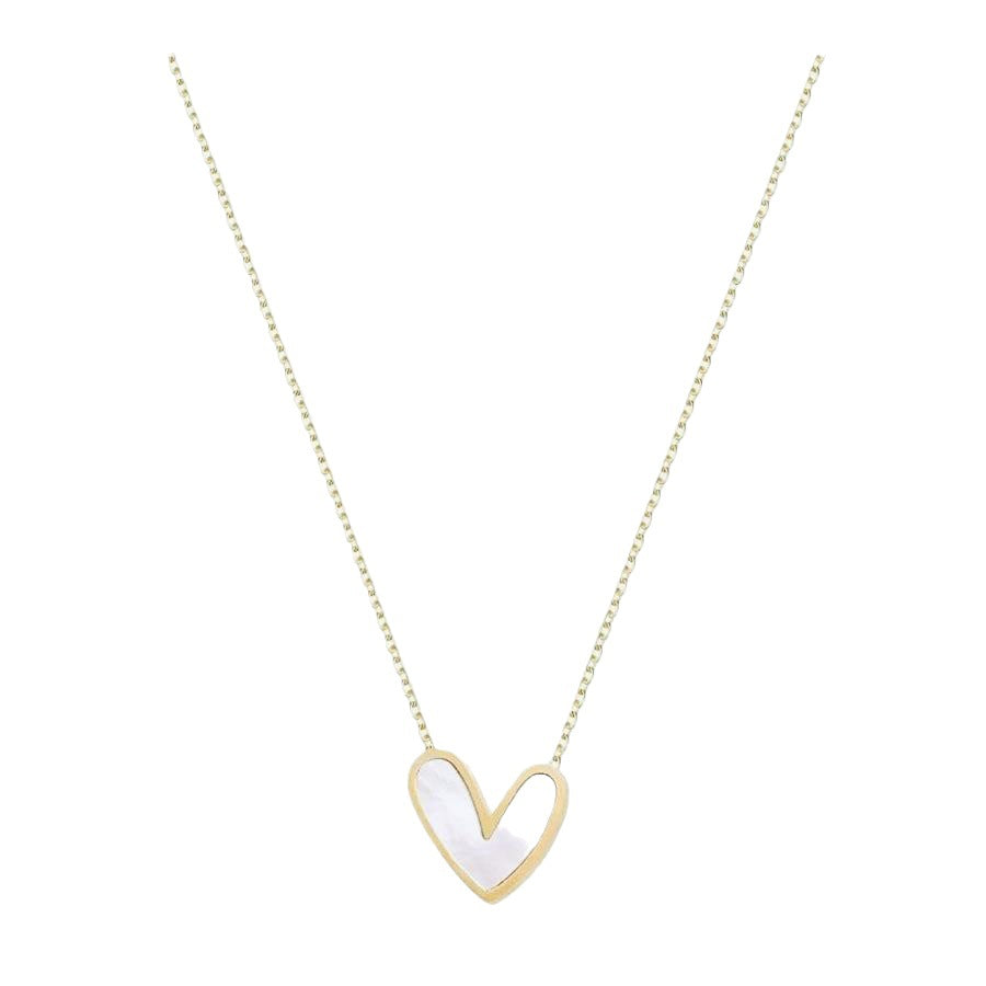 Sweet Minimalist Heart Titanium Steel Plated Pendant Necklace for Women