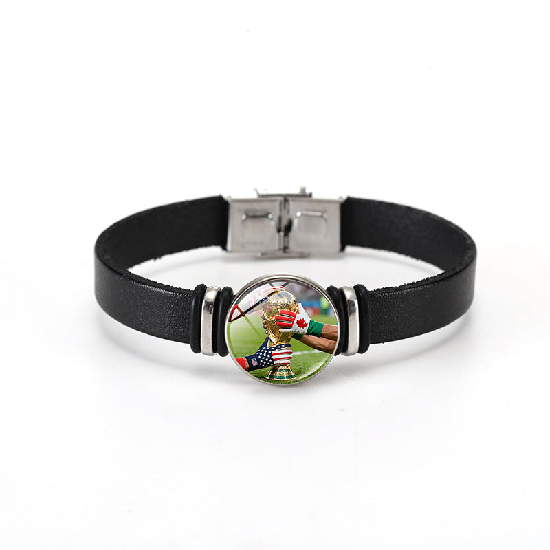 Casual Geometric Plated Leather Bracelet Unisex