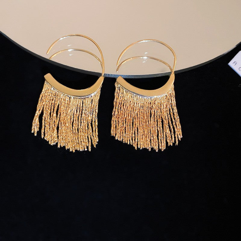 Pendientes Chic de Borla Floral para Mujer con Postes de Plata de Ley 925 y Base de Cobre Bañado