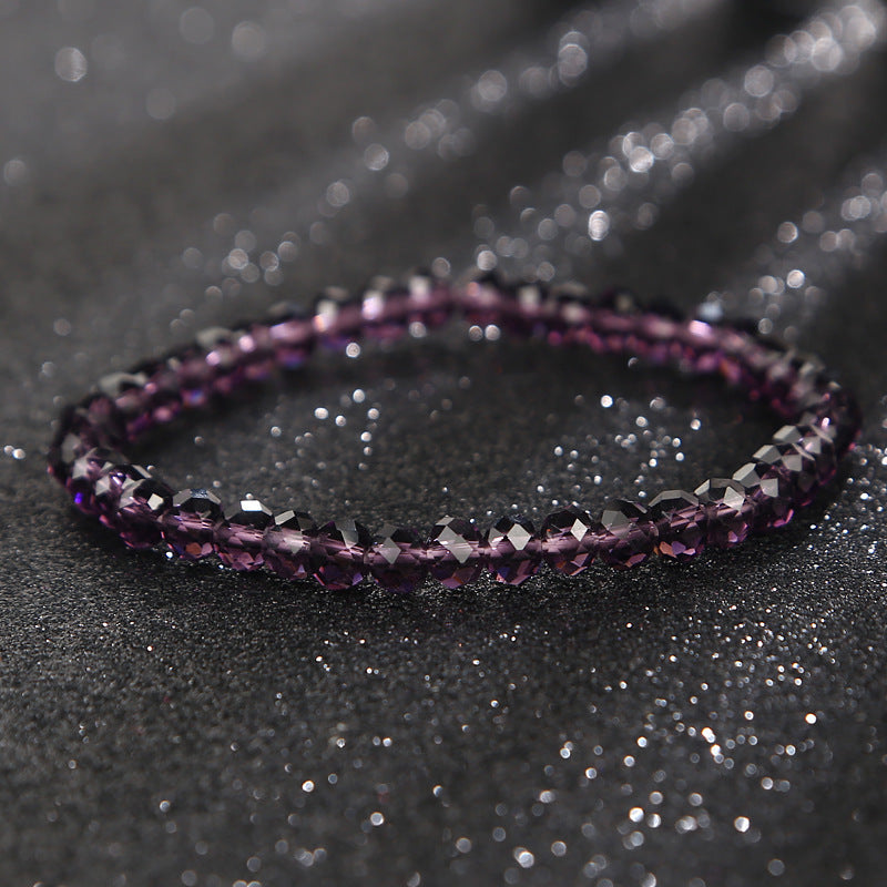 Sweet Minimalist Geometric Round Crystal Bracelet for Women