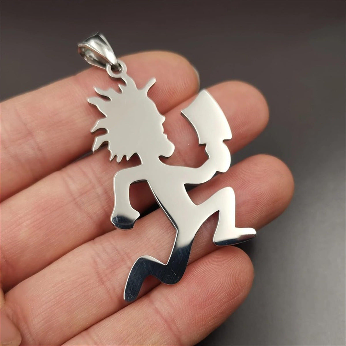 Creative Cartoon Character Pendant Necklace for Men and Women in Stainless Steel with Plated Finish
