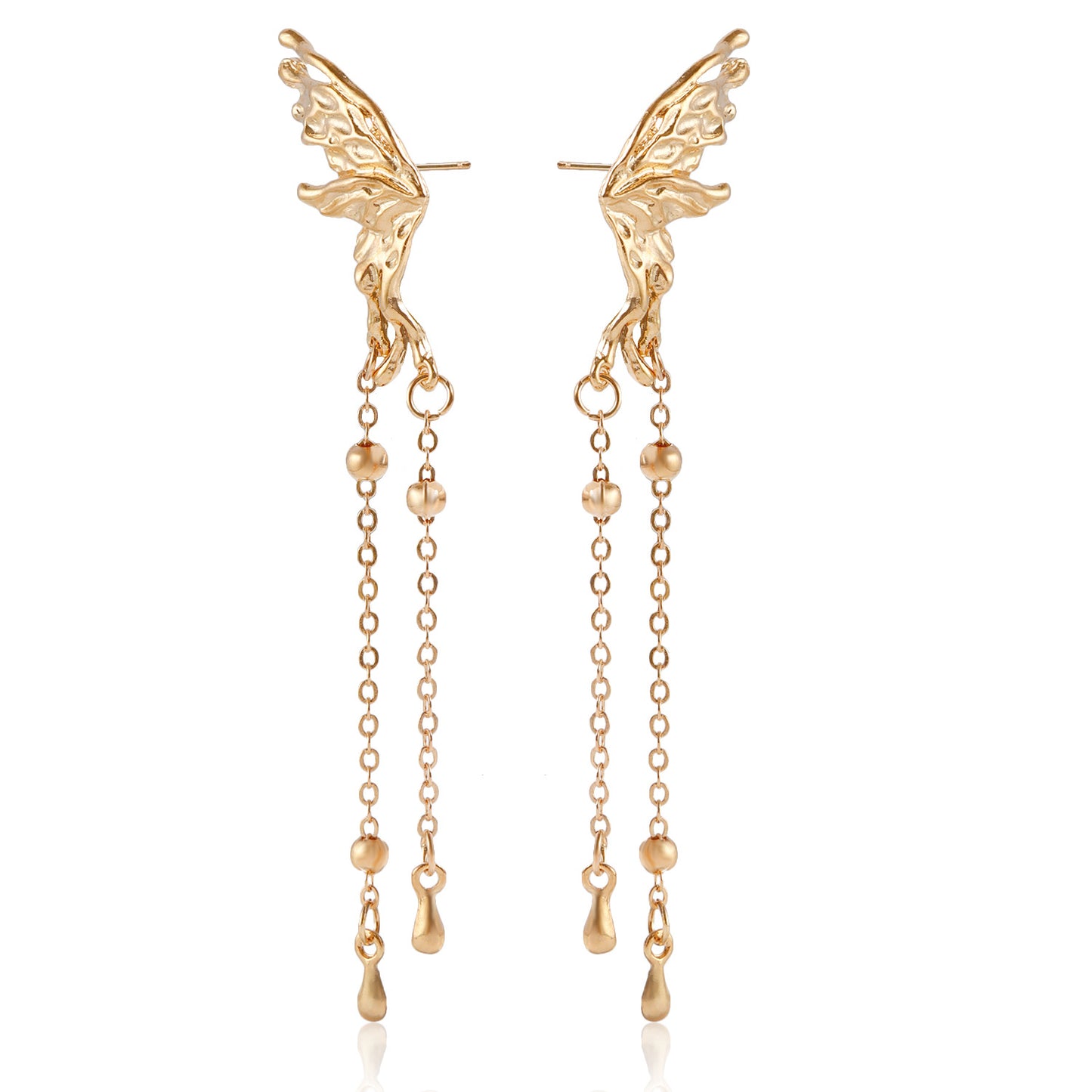 Elegant Butterfly-Shaped Dangle Earrings for Women in Alloy with Plated Finish, Fashion-Forward Geometric Design