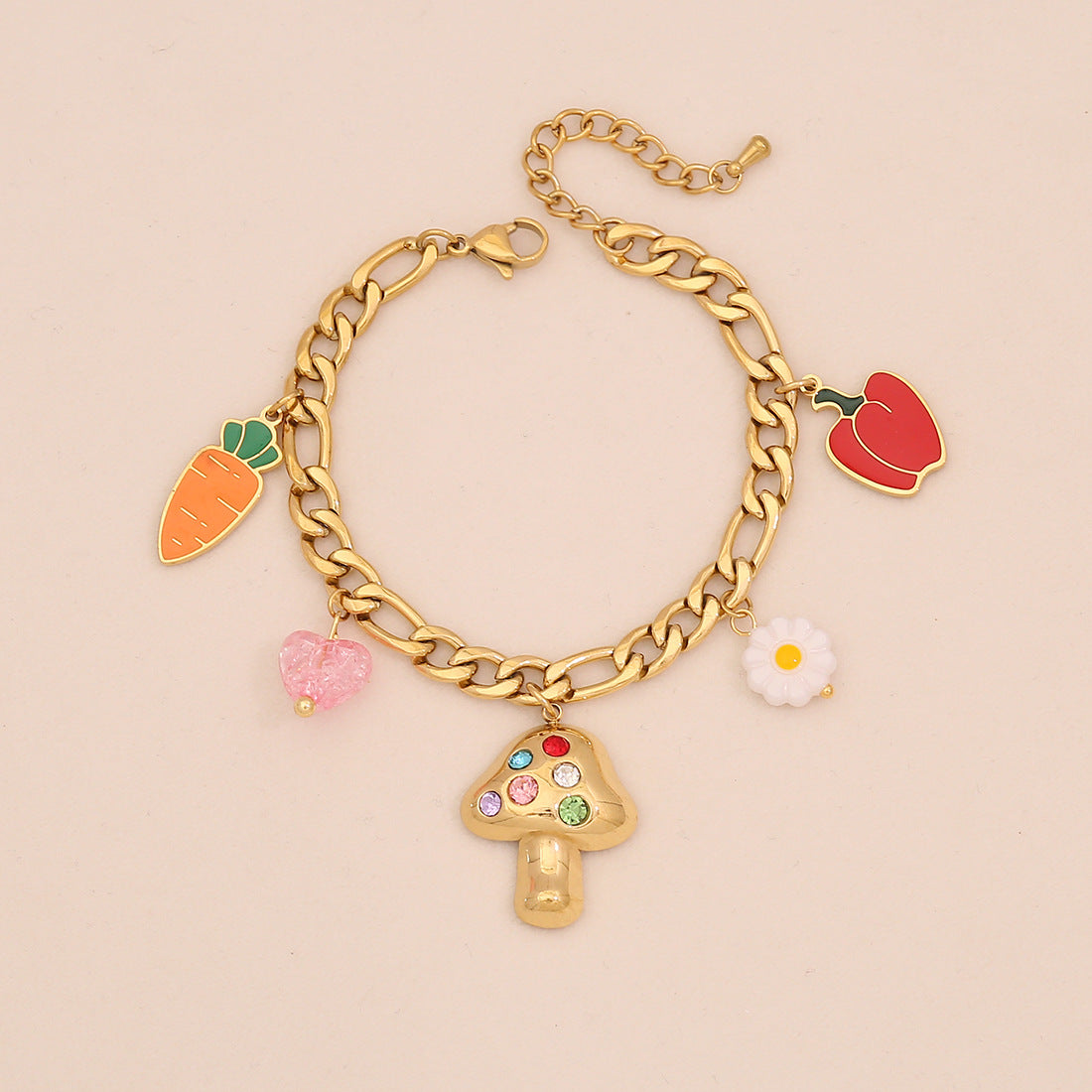 Set Collana con Ciondolo a Forma di Frutta Giocosa con Catena in Acciaio Inossidabile e Finitura Elettroplaccata per Donna
