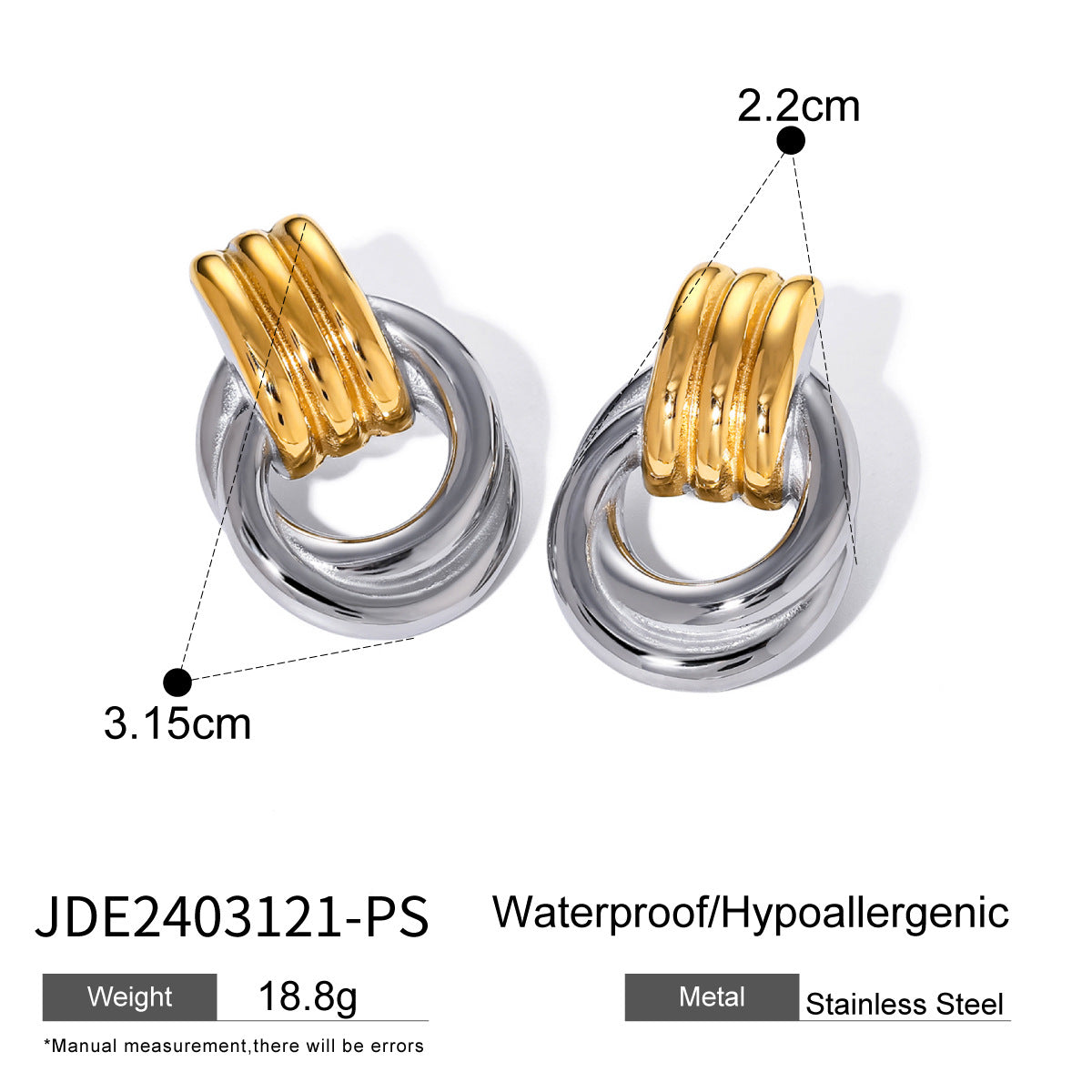 Minimalist Geometric Line Stainless Steel Plated Jewelry Set for Women with Titanium Steel Accents