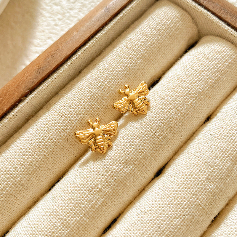 Sweet Star Brass Plated Stud Earrings for Women