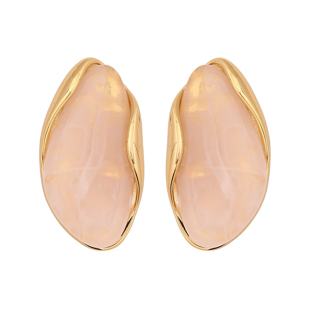 Retro Minimalist Geometric Stainless Steel Earrings with Electroplating for Women
