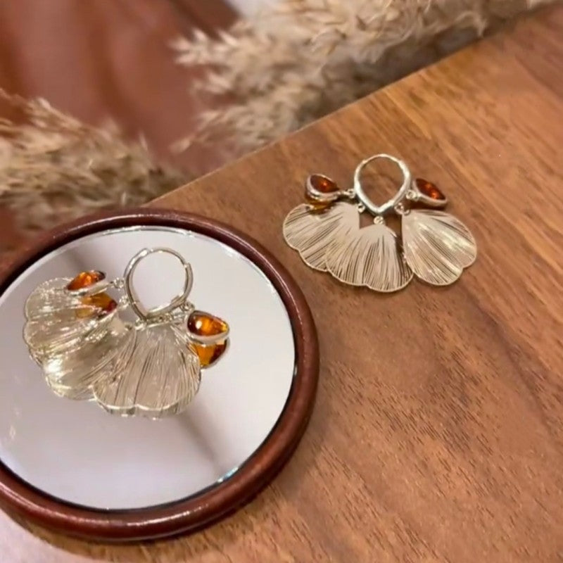 Orecchini a perno geometrici minimalisti in metallo con finitura placcata da donna, gioielli per l'orecchio lussuosi, alla moda e versatili per tutti i giorni