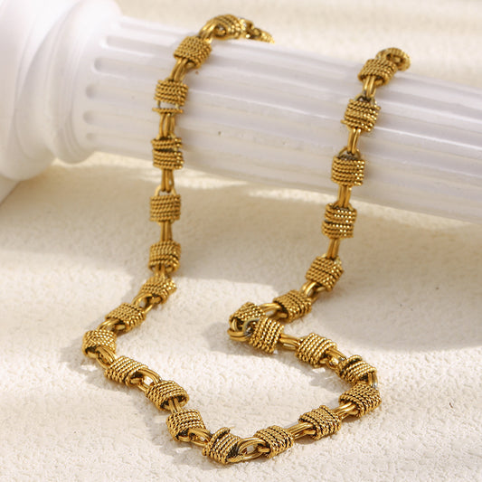 Collana da donna con ciondolo a spirale multipla placcata in oro 18 carati in acciaio inossidabile geometrico minimalista fatta a mano