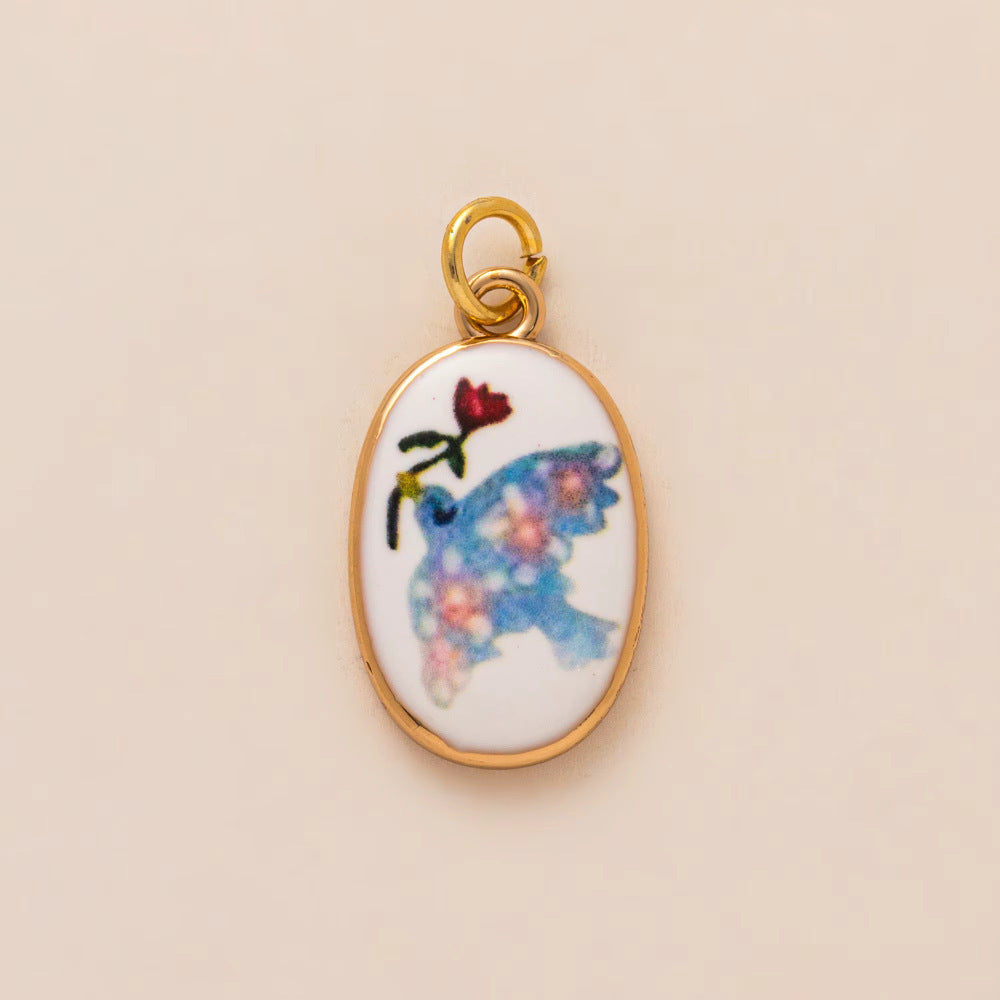 Minimalist Luxury 18K Gold Plated Brass Animal Pendant with Cubic Zirconia Charm Bar for Unisex
