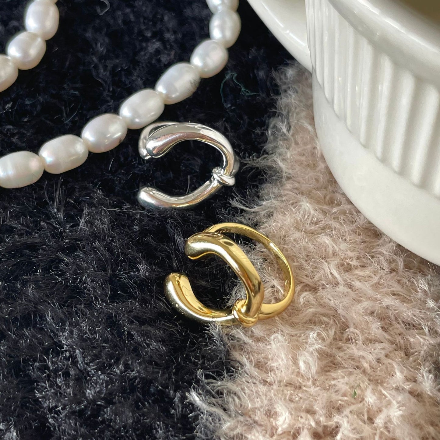 Anillo Minimalista Elegante de Plata de Ley 925 con Forma de U Geométrica para Mujer
