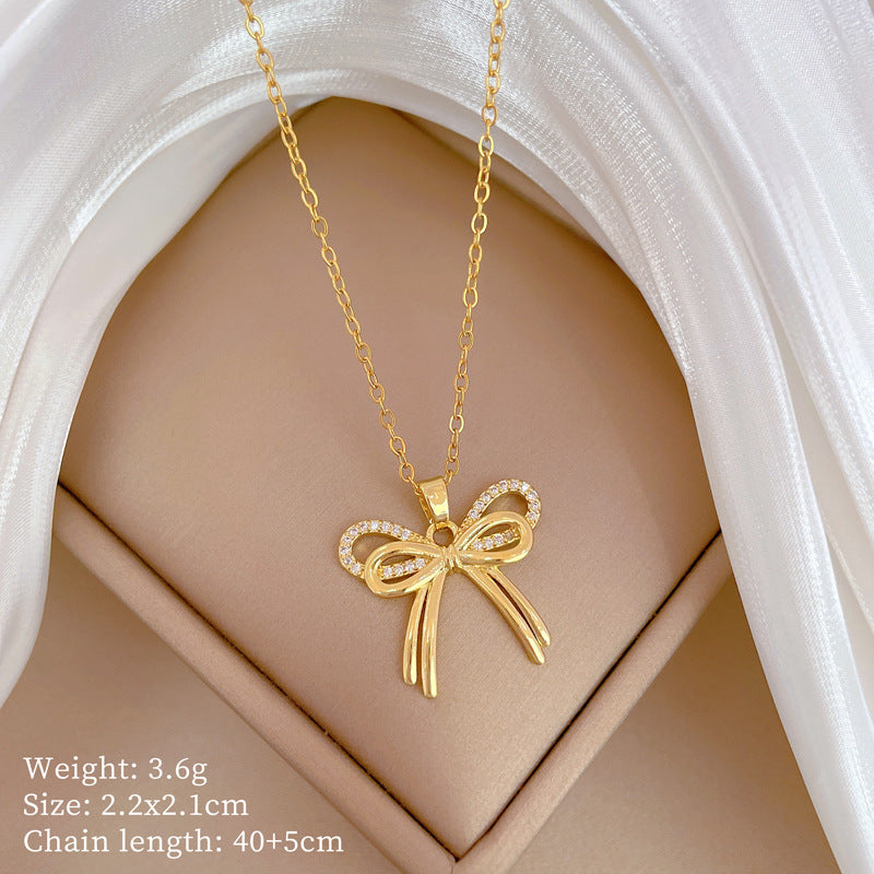 Collar de titanio con diamantes de imitación, cielo estrellado geométrico, para mujer, cadena de labios minimalista, estilo dulce