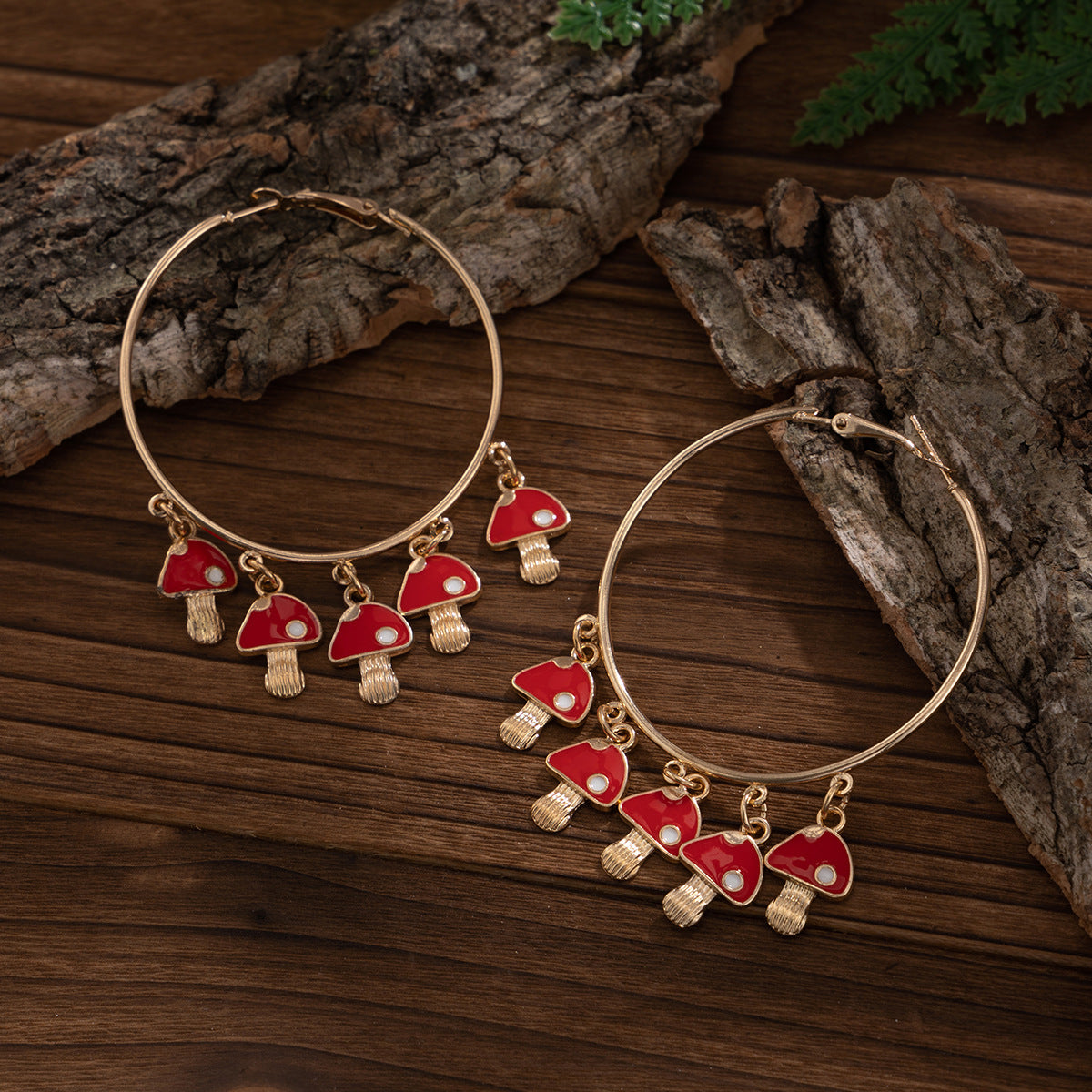 Punk Drip Oil Plated Alloy Cherry Earrings for Women