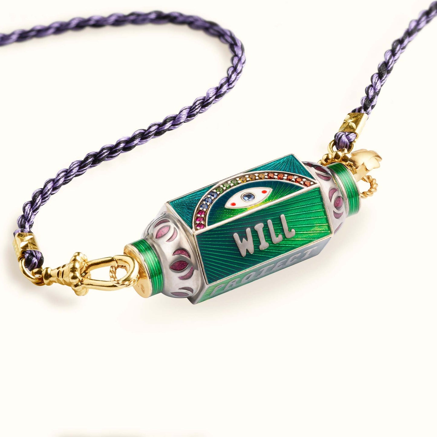 Collar Colgante de Tarot con Ojo y Estrella Geométrica Bohemio para Hombre en Cobre con Baño de Oro
