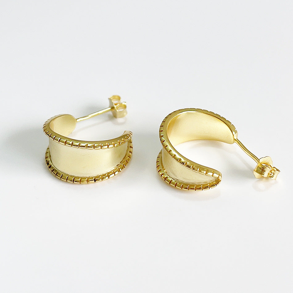 Orecchini a Perno Minimalisti Dolci in Argento Sterling 925 Placcati Oro con Lettere e Numeri per Donna