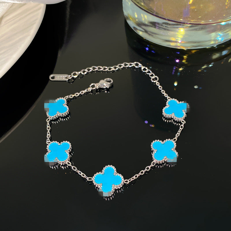 Minimalist Sweet Colorful Titanium Steel Plated Cable Chain Bracelet