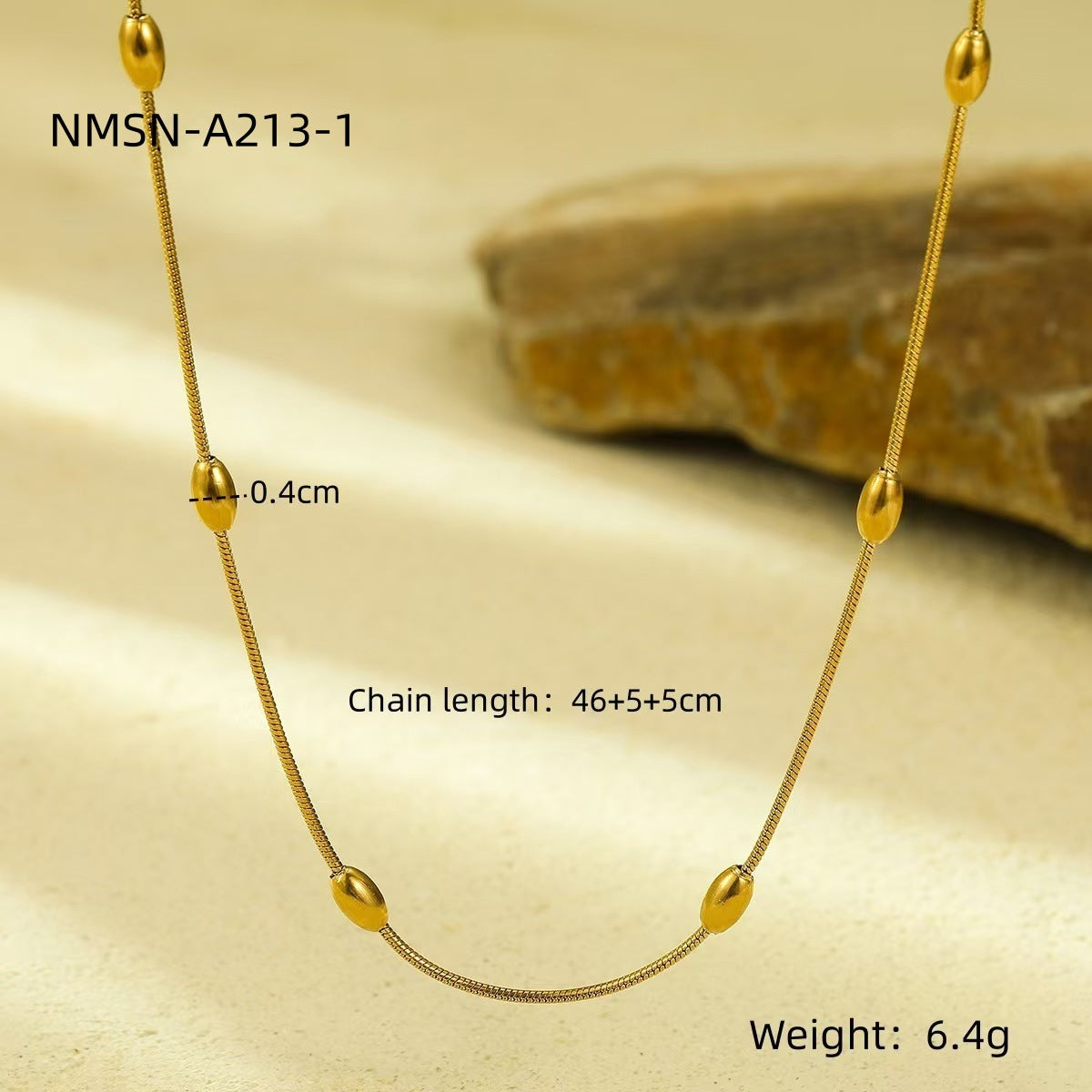 Collar Minimalista de Bola de Acero de Titanio Elegante para Mujer con Acabado Chapado