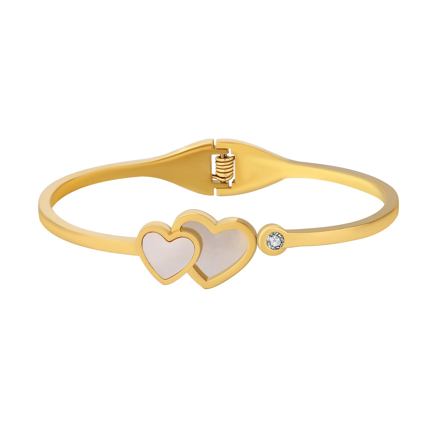 Elegant 18K Gold Plated Geometric Round Titanium Steel Bracelet