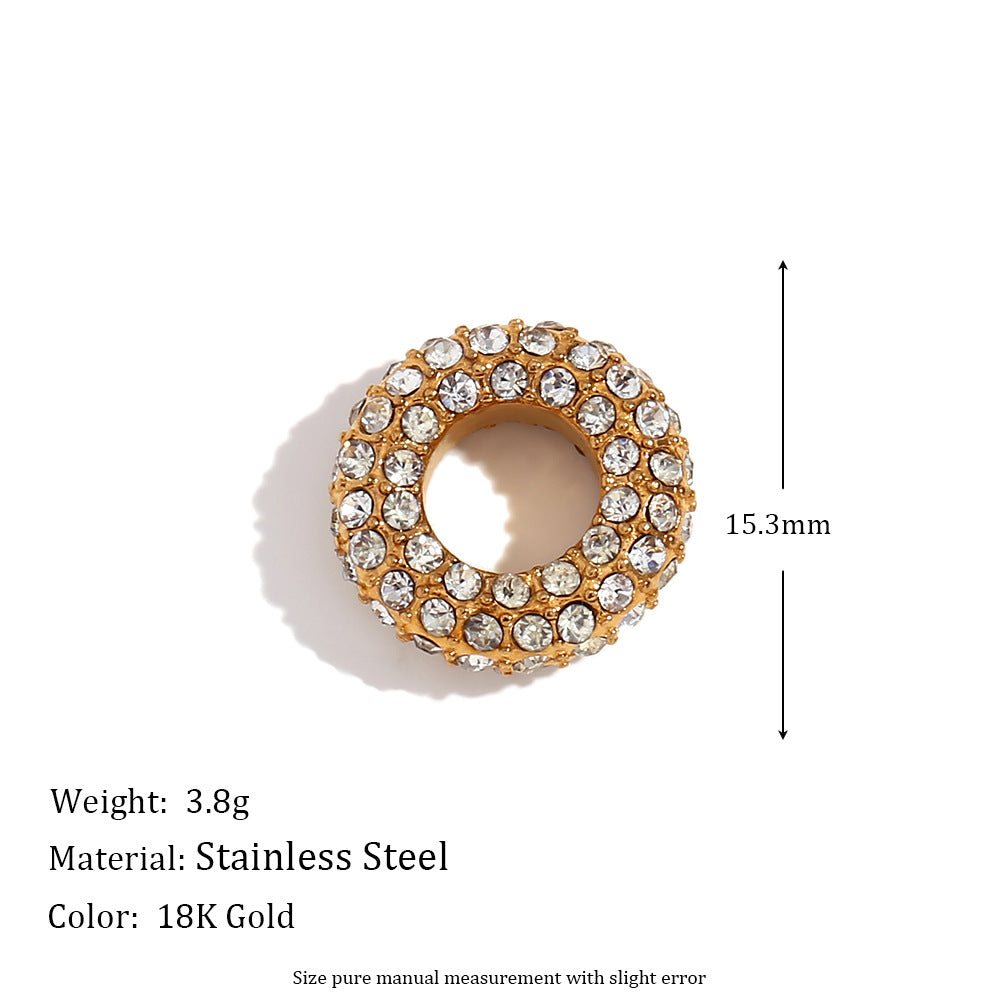 Vintage Elegant 18K Gold Plated Stainless Steel Bow Knot Wave Pearl Charm Bar for Women