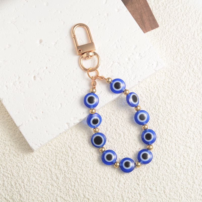 Vintage Ethnic Resin Evil Eye Keychain Pendant Charm