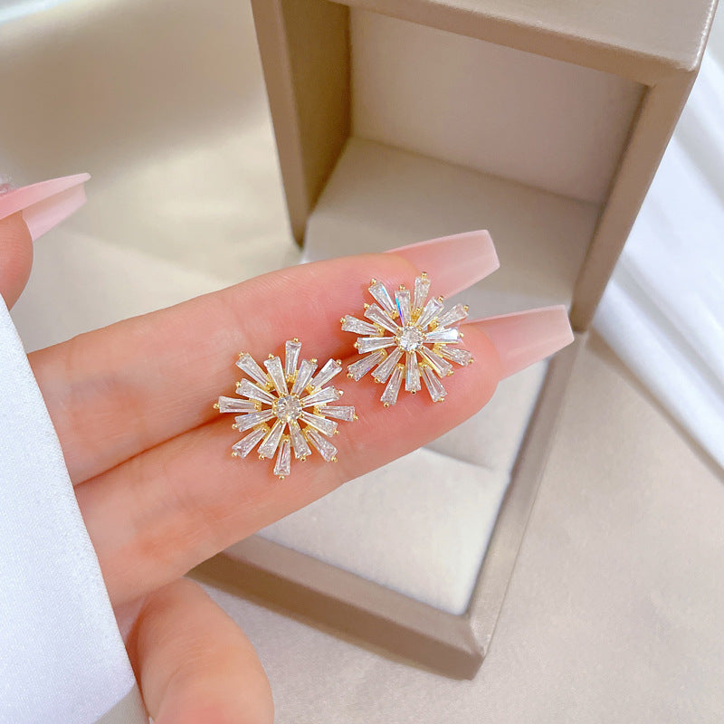 Geometric Stud Earrings for Women with Plated Copper Design, Elegant Long Tassel Drop Earrings, Sweet Style Jewelry