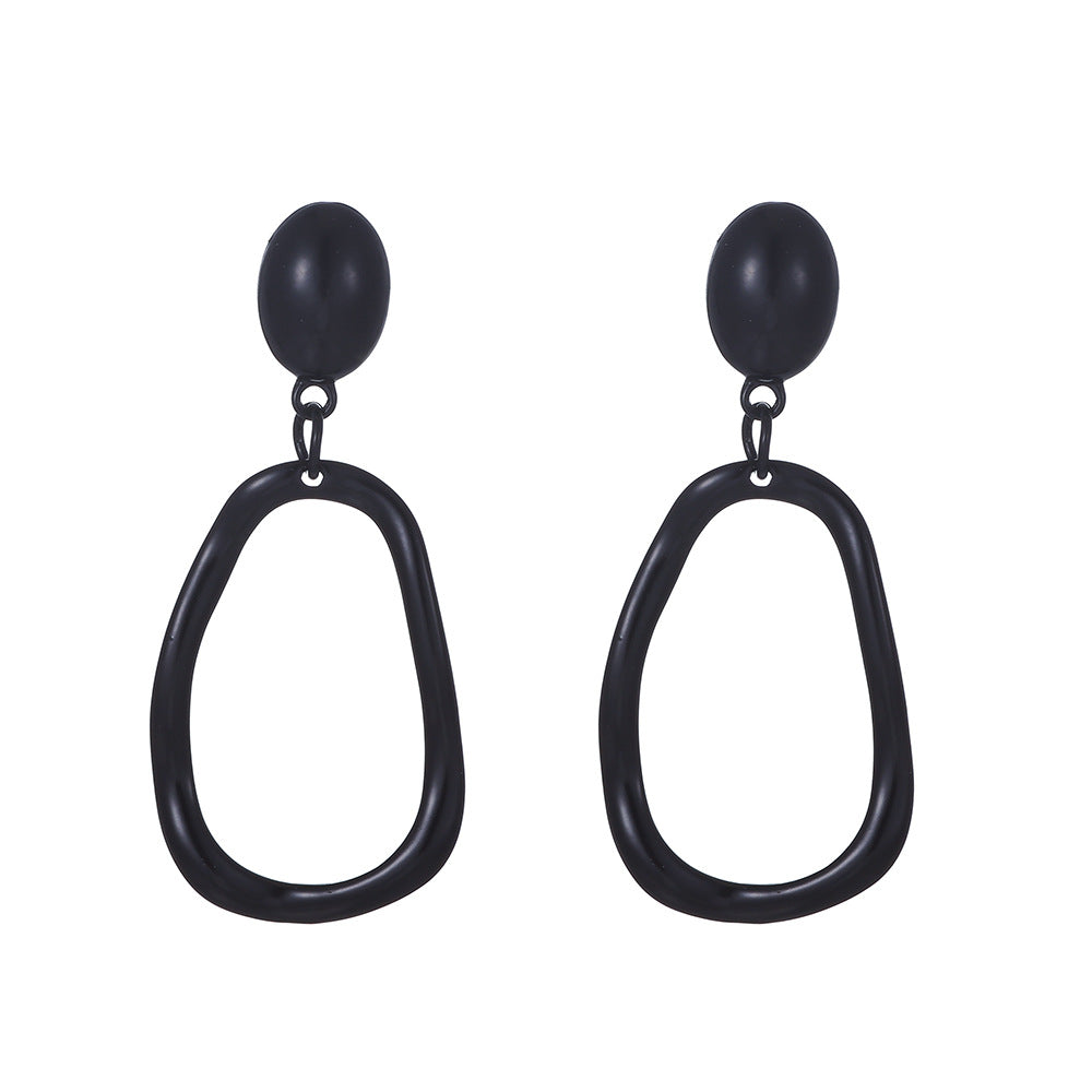 Minimalist Colorful Geometric Alloy Plated Drop Earrings for Women