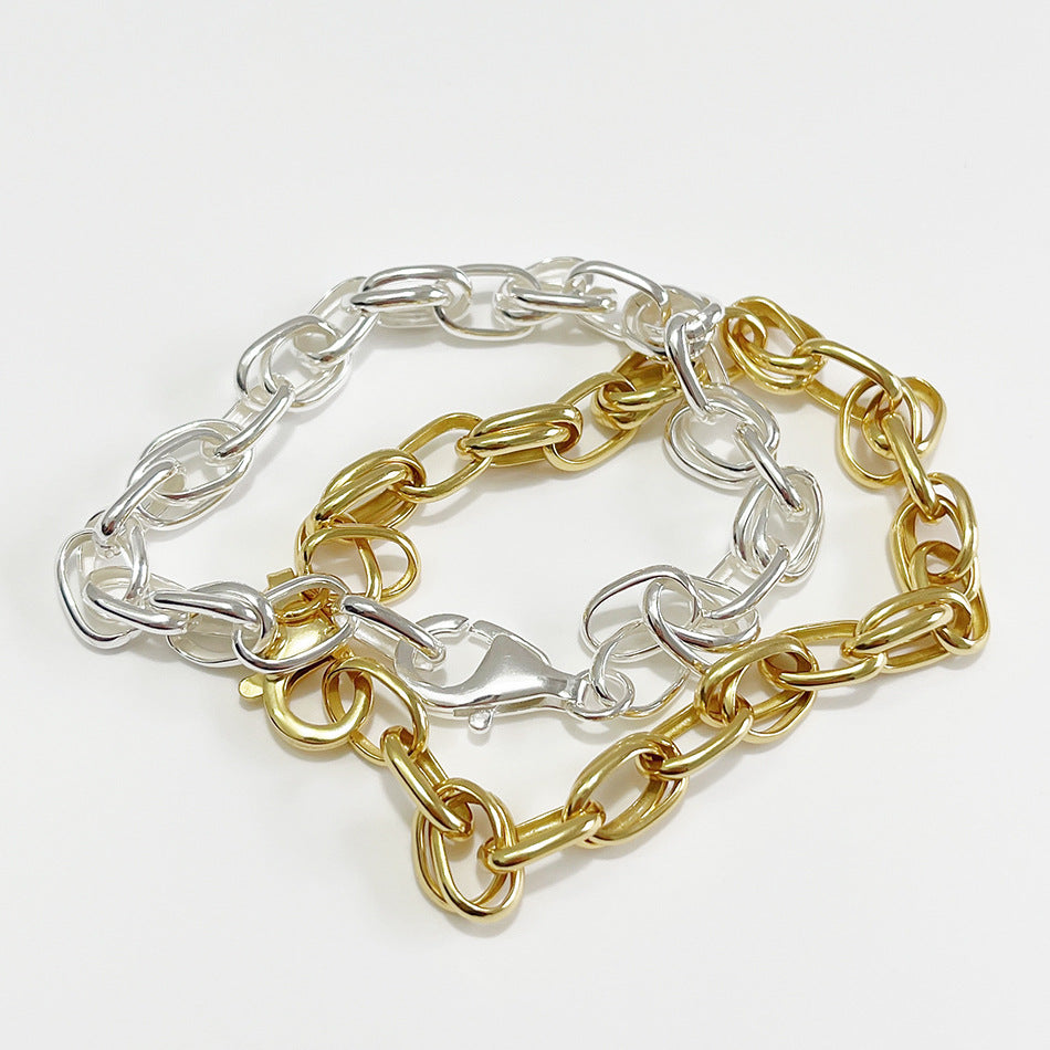 Bracciale da donna placcato in argento sterling 925 con stella minimalista e delicata