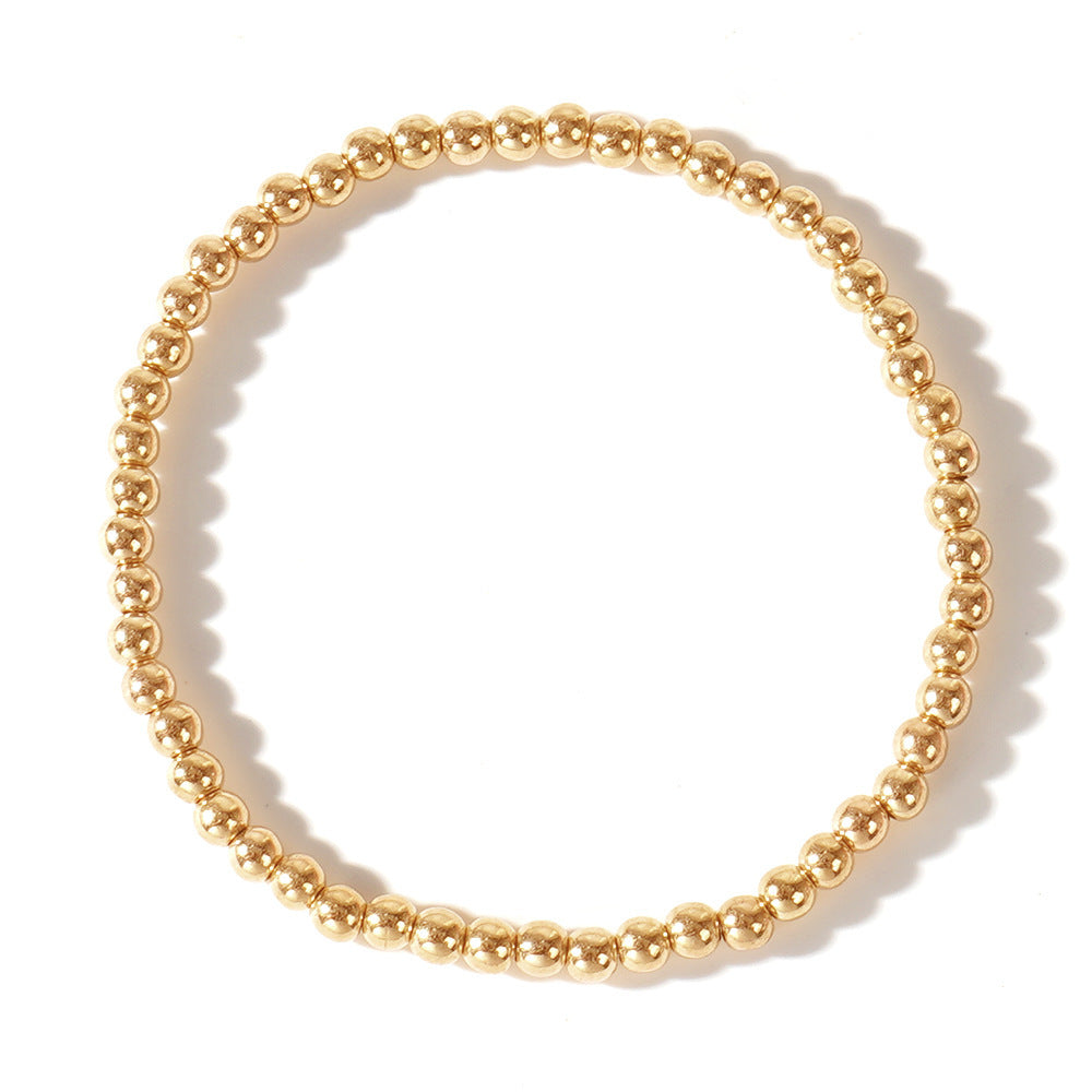 Bohemian Gold Plated Cross and Round Agate Bracelet Set Unisex Handmade Jewelry