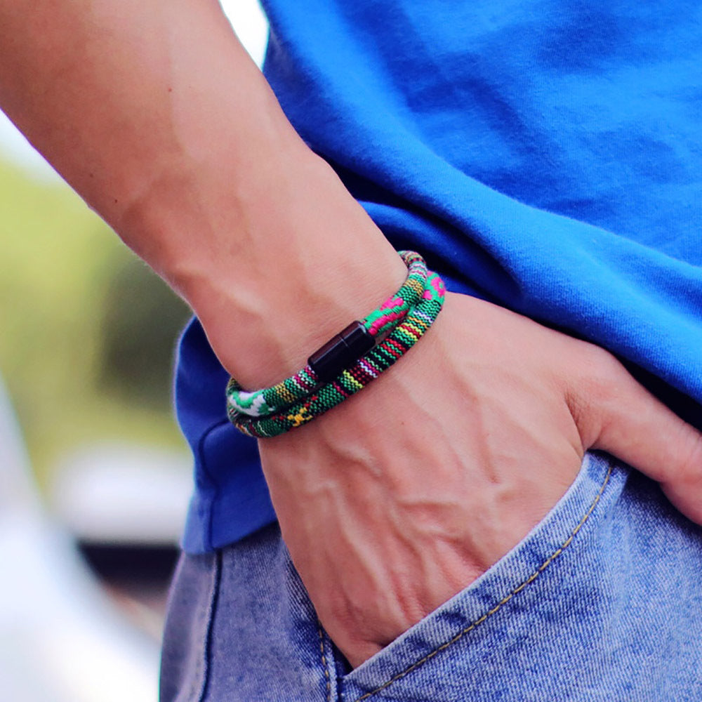 Vintage Minimalist Geometric Round Alloy Bracelet Unisex
