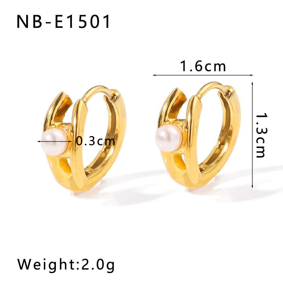 Minimalist Stainless Steel 18K Gold Plated Flower-Shaped Hoop Earrings with Rhinestone and Pearl Inlay for Women