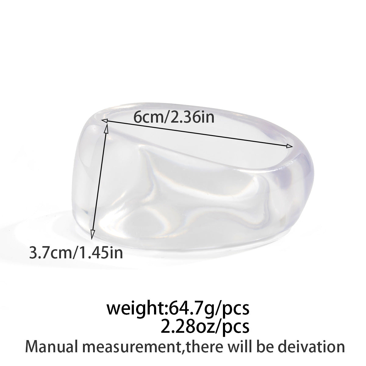 Minimalist Plated Acrylic Round Oval Wide Cuff Bracelet for Women
